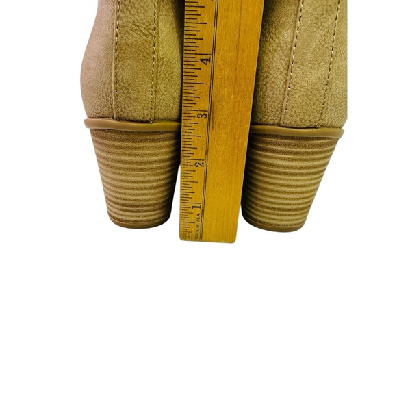 Korks Hadley Natural Nubuck Chunky Block‎ Heel Booties Womens Size 9M NWB - Picture 3 of 16